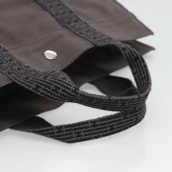 HERMES Her Line MM Hand Bag Canvas Gray Auth kk463 - Picture 8 of 16